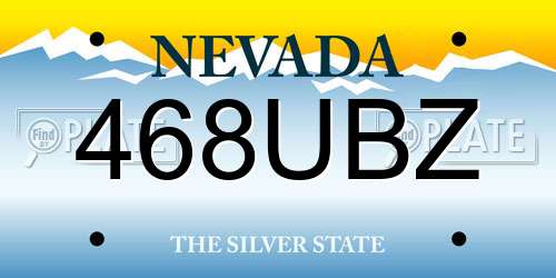 468UBZ Nevada License Plate