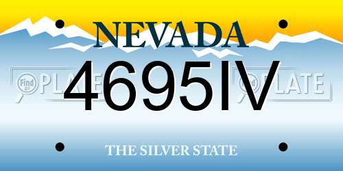 4695IV Nevada License Plate