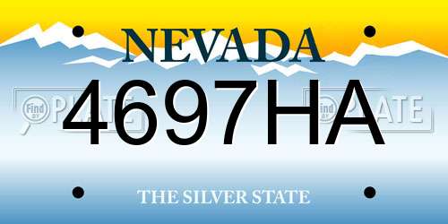 4697HA Nevada License Plate