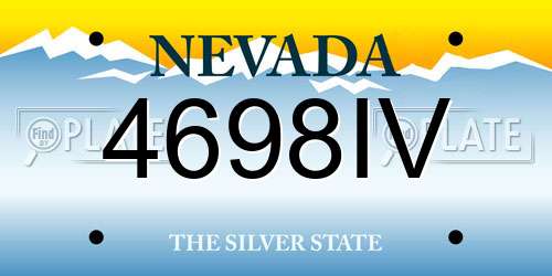 4698IV Nevada License Plate