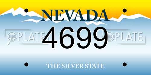 4699 Nevada License Plate