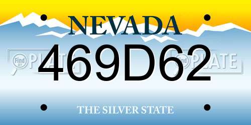 469D62 Nevada License Plate