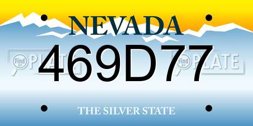 469D77 Nevada License Plate