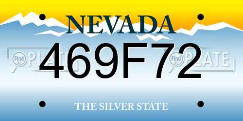 469F72 Nevada License Plate