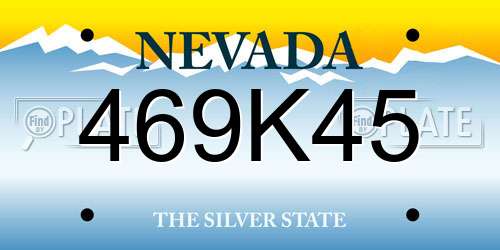 469K45 Nevada License Plate