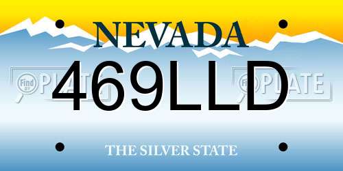 469LLD Nevada License Plate