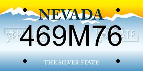 469M76 Nevada License Plate