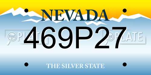 469P27 Nevada License Plate