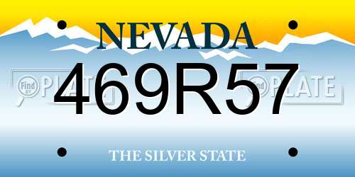 469R57 Nevada License Plate