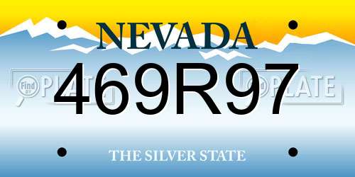469R97 Nevada License Plate