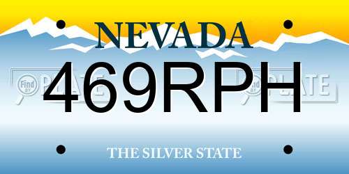 469RPH Nevada License Plate