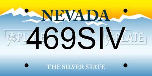 469SIV Nevada License Plate