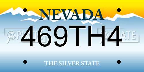 469TH4 Nevada License Plate