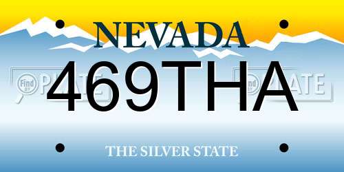 469THA Nevada License Plate