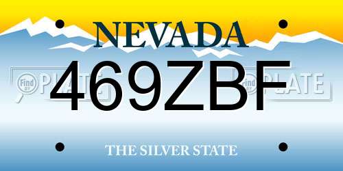 469ZBF Nevada License Plate