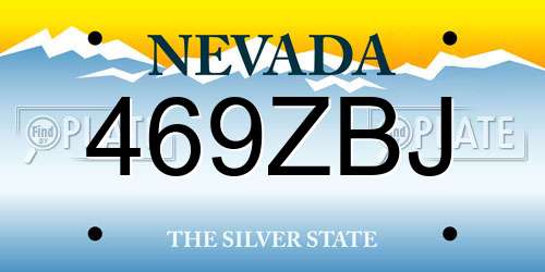 469ZBJ Nevada License Plate