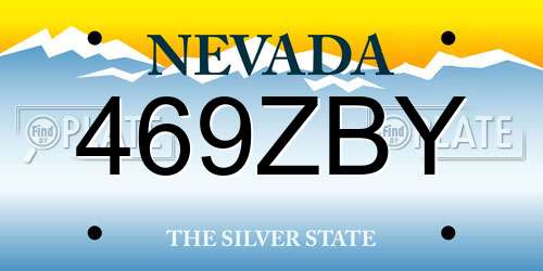 469ZBY Nevada License Plate