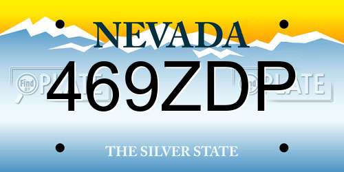 469ZDP Nevada License Plate