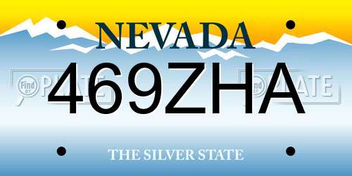 469ZHA Nevada License Plate
