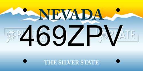 469ZPV Nevada License Plate