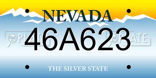 46A623 Nevada License Plate