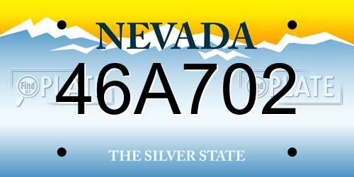 46A702 Nevada License Plate