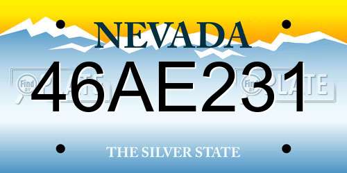 46AE231 Nevada License Plate
