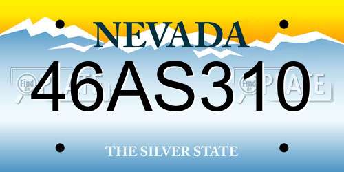 46AS310 Nevada License Plate