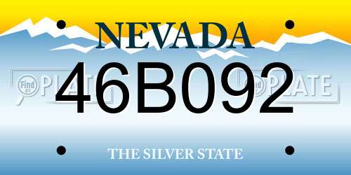 46B092 Nevada License Plate