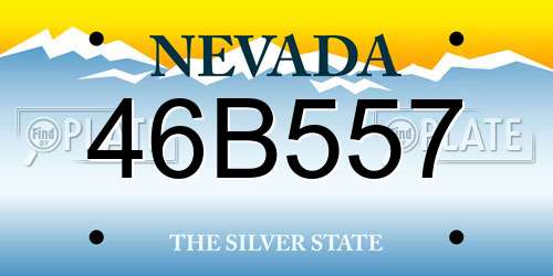 46B557 Nevada License Plate