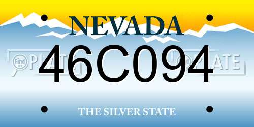 46C094 Nevada License Plate