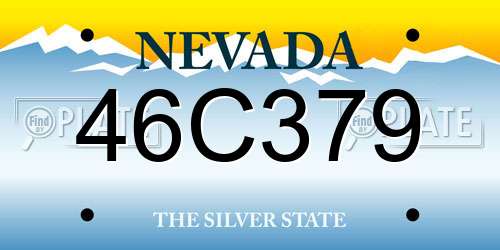 46C379 Nevada License Plate