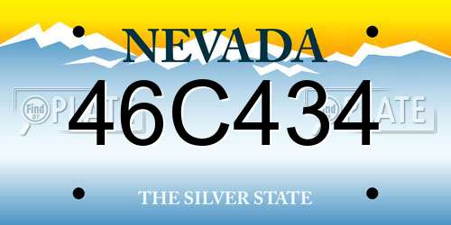 46C434 Nevada License Plate