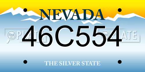 46C554 Nevada License Plate