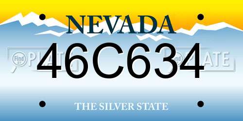 46C634 Nevada License Plate