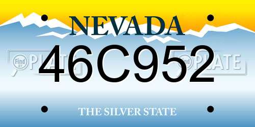 46C952 Nevada License Plate