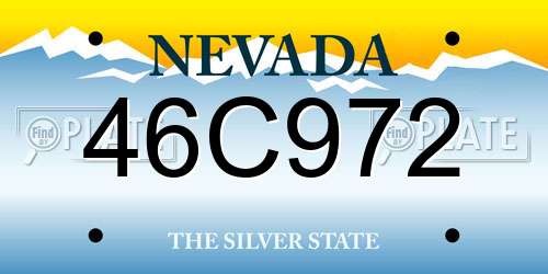 46C972 Nevada License Plate