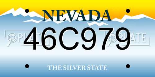 46C979 Nevada License Plate