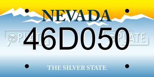 46D050 Nevada License Plate