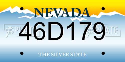 46D179 Nevada License Plate