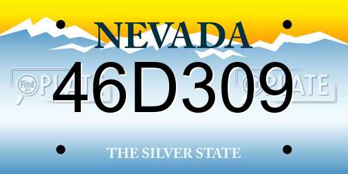 46D309 Nevada License Plate