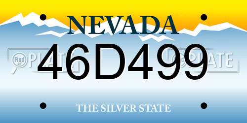 46D499 Nevada License Plate