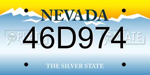 46D974 Nevada License Plate