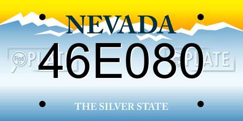 46E080 Nevada License Plate