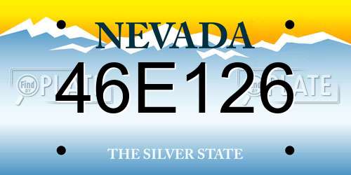 46E126 Nevada License Plate