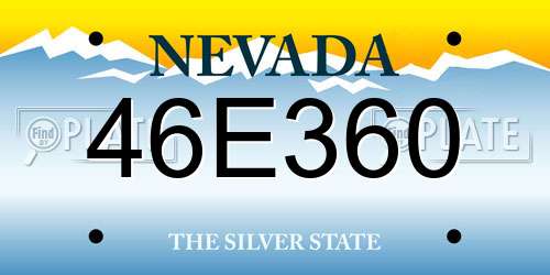 46E360 Nevada License Plate