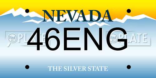 46ENG Nevada License Plate