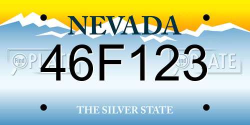 46F123 Nevada License Plate