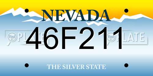 46F211 Nevada License Plate