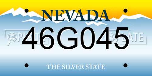 46G045 Nevada License Plate